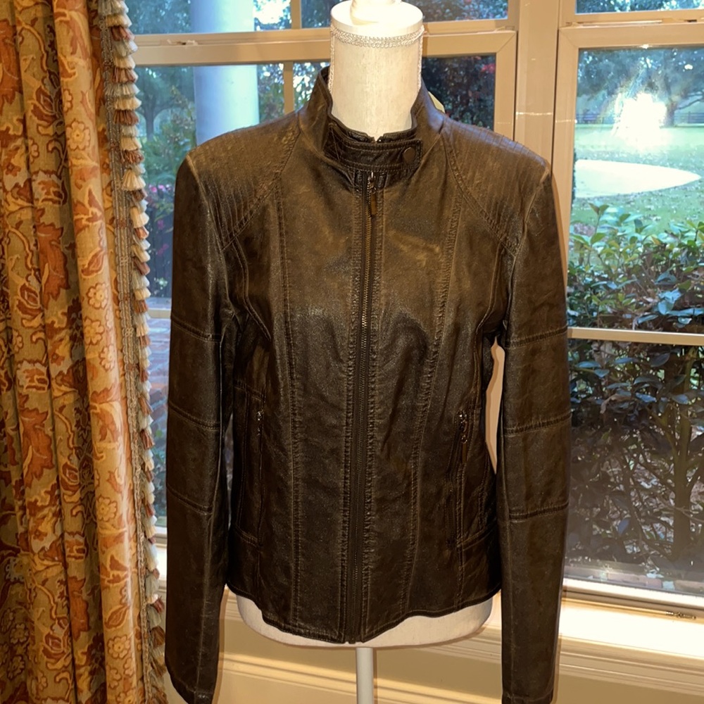 M.S.S.P moto fitted faux leather Jacket NWT